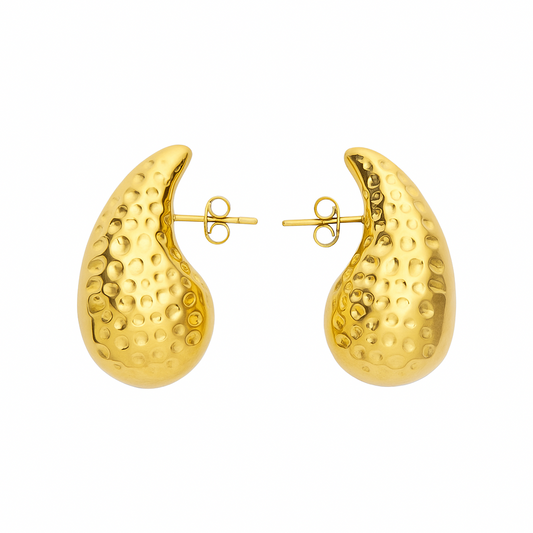 Golden Tear Drop Earrings