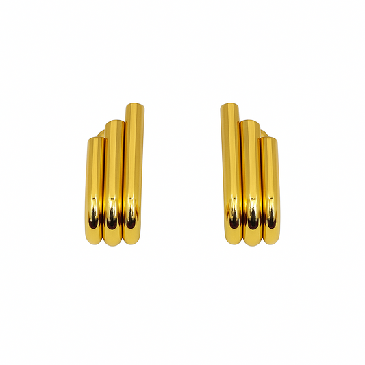 Auric Stacked Earrings in 18K PVD gold by Febae – view 2