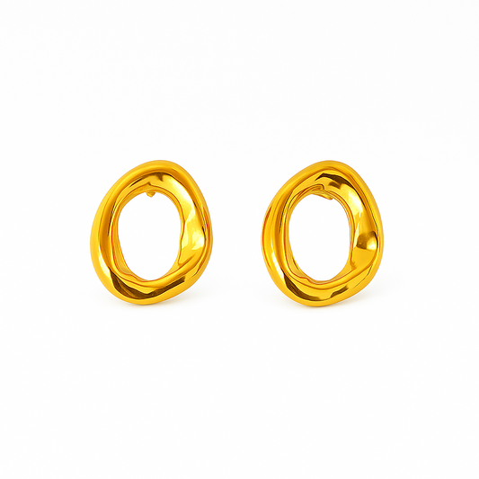 Aurora Loop Earrings in 18K PVD gold by Febae – view 2