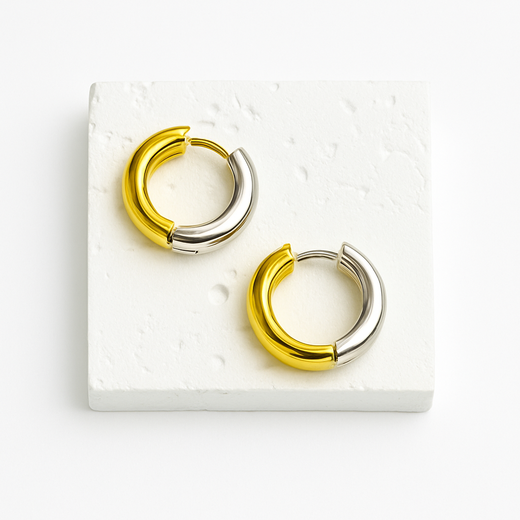 Golden & Silver Loop Earrings