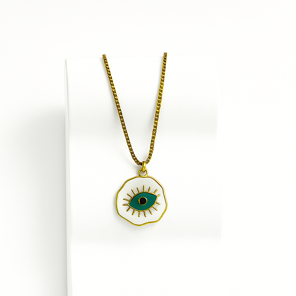 Evil Eye Pendant Necklace in 18K PVD gold by Febae – view 3