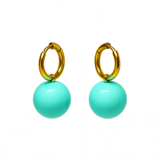 Aqua Glow Hoop Earrings in 18K PVD gold by Febae – view 2