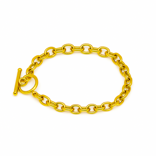 Golden Link Loop Bracelet