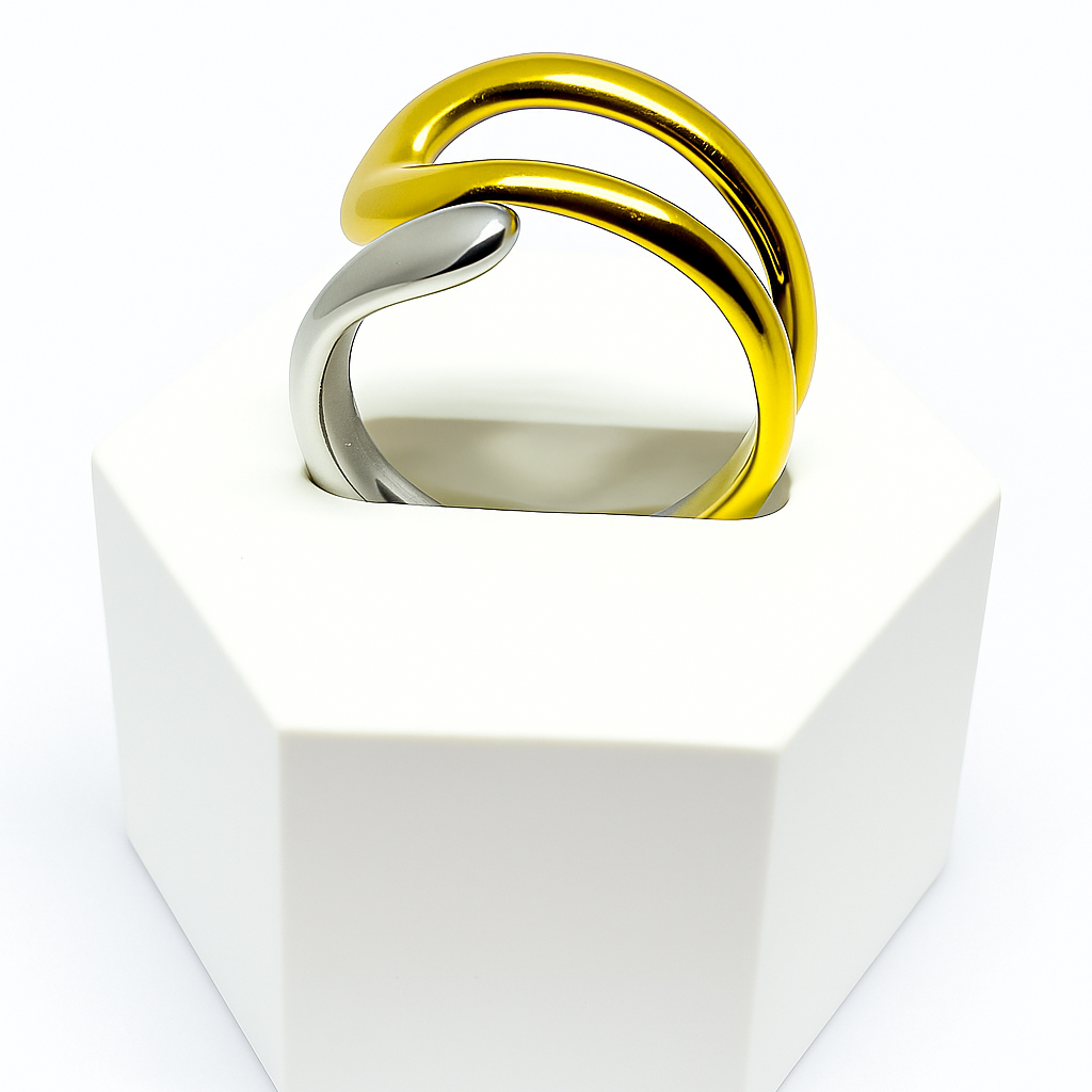 Twine of Gold & Silver Ring