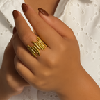 Molten Drape Ring in 18K PVD gold by Febae – view 2
