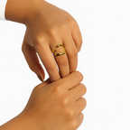 Ethereal Curve Ring in 18K PVD gold by Febae – view 2