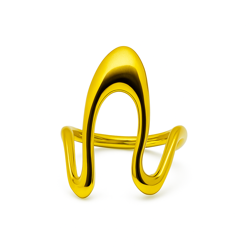 Golden Drift Ring in 18K PVD gold by Febae