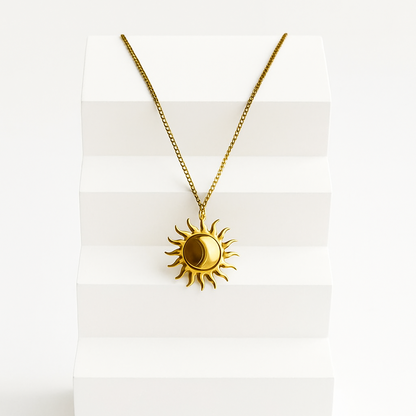 Golden Sun Pendant Necklace