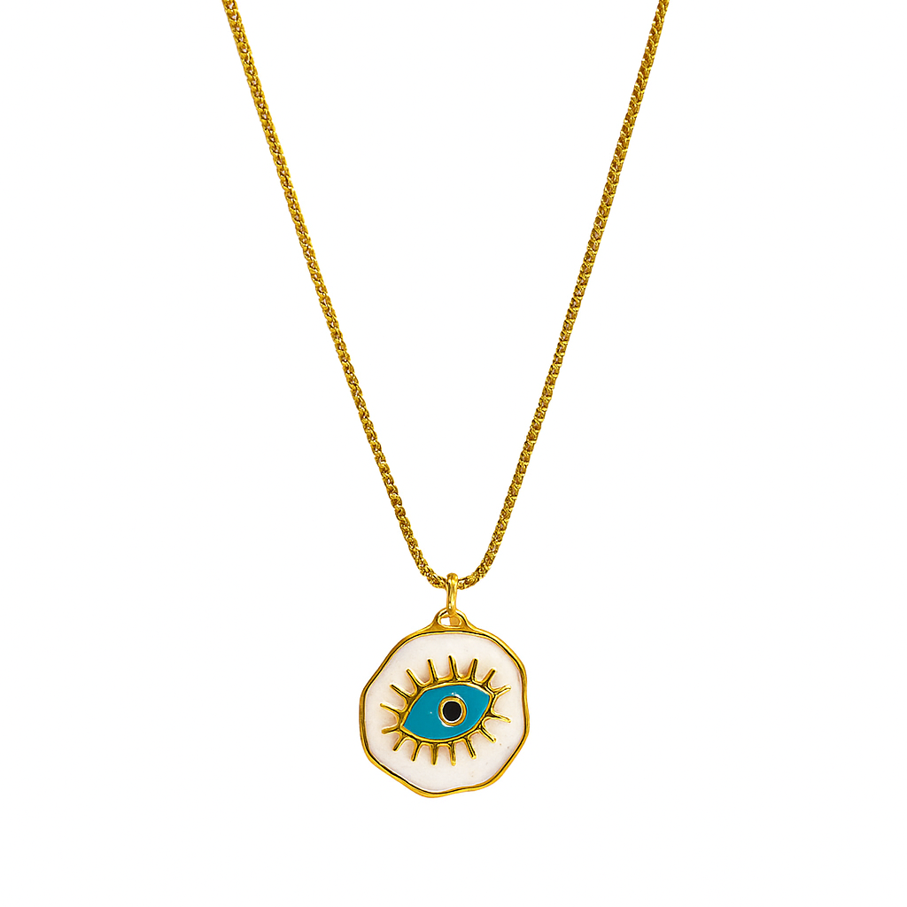 Evil Eye Pendant Necklace in 18K PVD gold by Febae