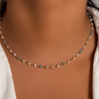 Pastel Harmony Bead Necklace in 18K PVD gold by Febae – view 3