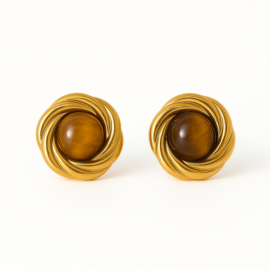 Golden Aura Stud Earrings