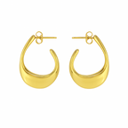 Golden Crescent Hoop Earrings in 18K PVD gold by Febae – view 2