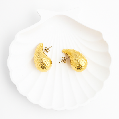 Golden Tear Drop Earrings