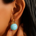 Aqua Glow Hoop Earrings in 18K PVD gold by Febae