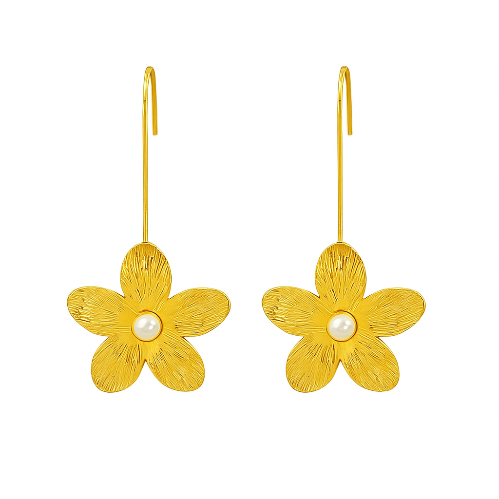 Golden Bloom Earrings in 18K PVD gold by Febae – view 2