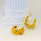 Elysia Sculpt Hoop Earrings in 18K PVD gold by Febae – view 3