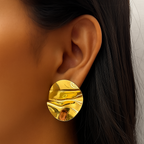 Luna Wave Earrings in 18K PVD gold by Febae