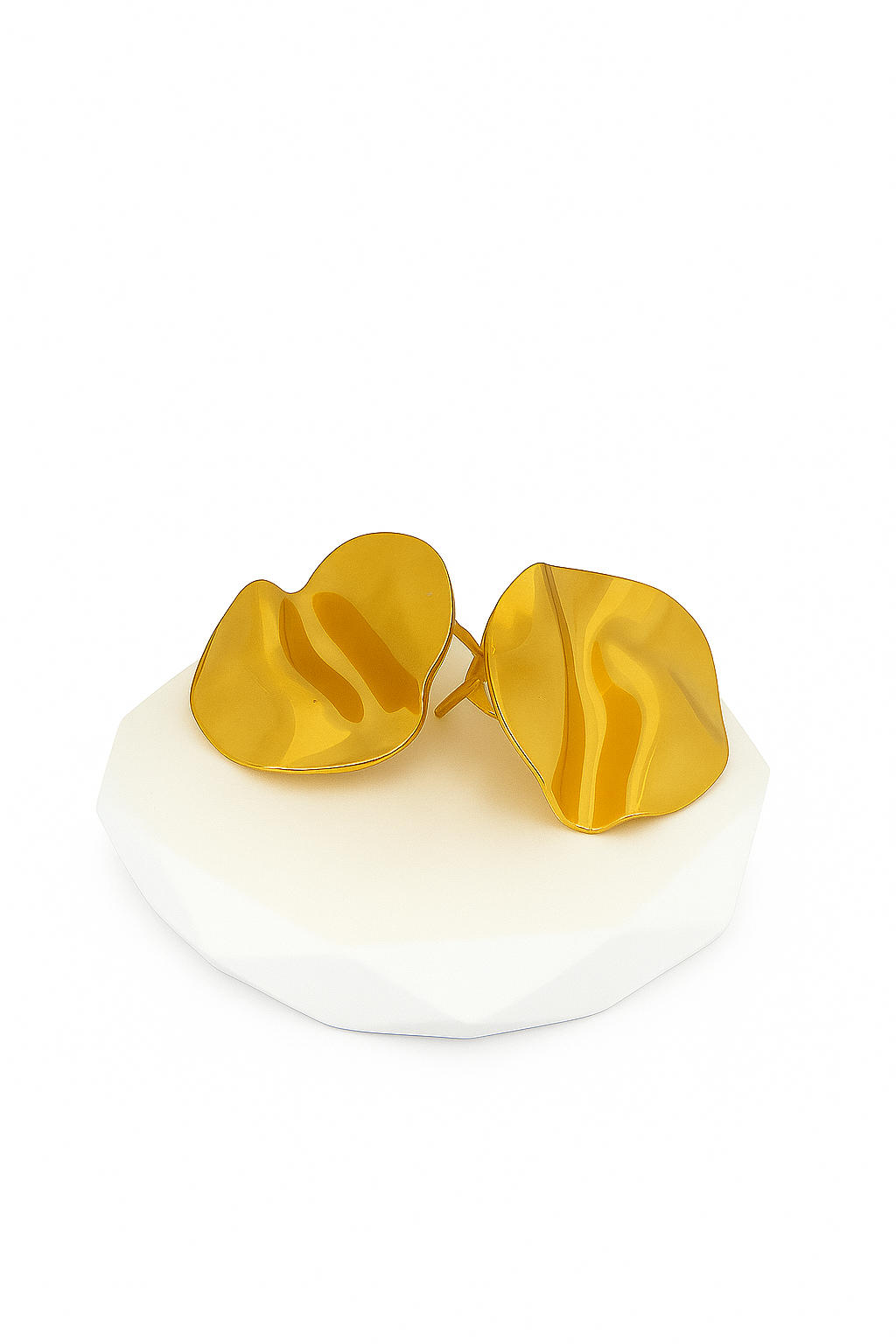 Luna Wave Earrings in 18K PVD gold by Febae – view 3