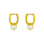 Ophelia Pearl Drop Earrings in 18K PVD gold by Febae – view 2