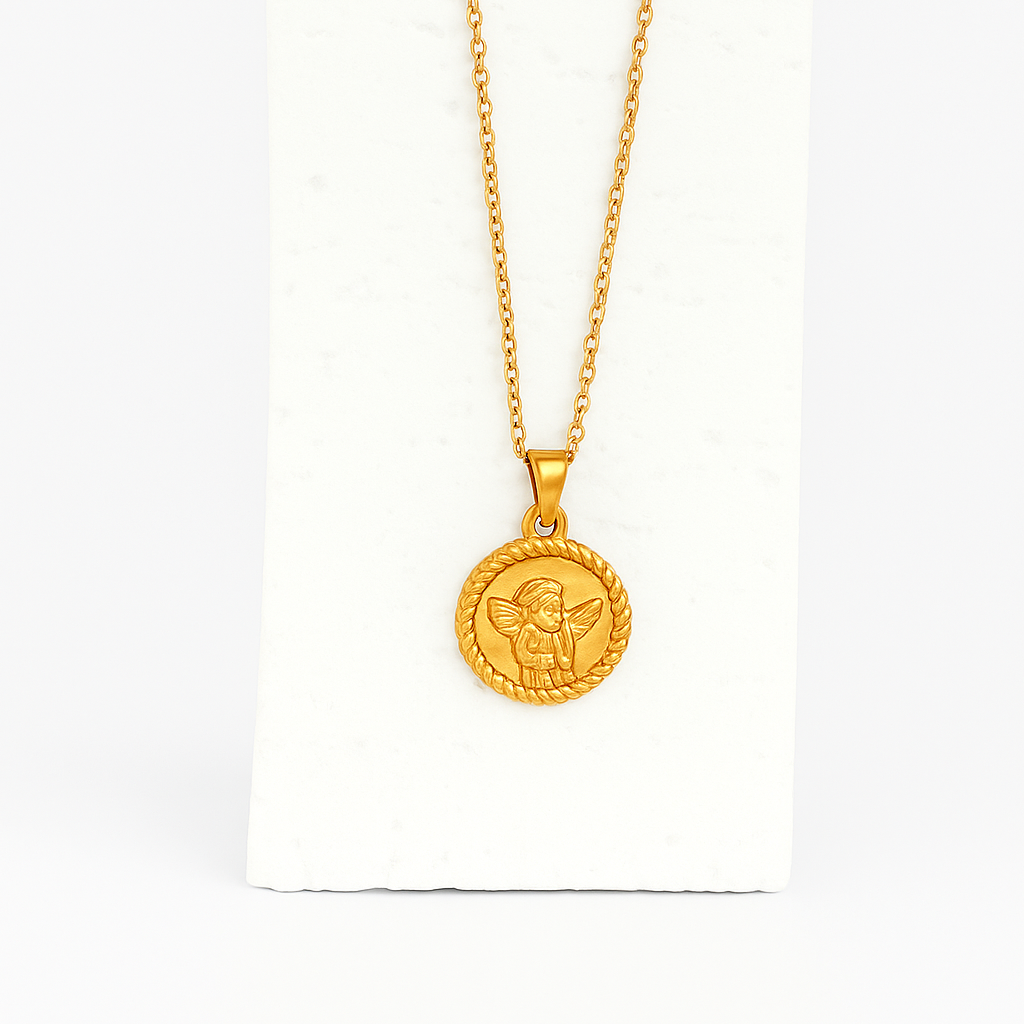 Celeste Angel Necklace in 18K PVD gold by Febae – view 3
