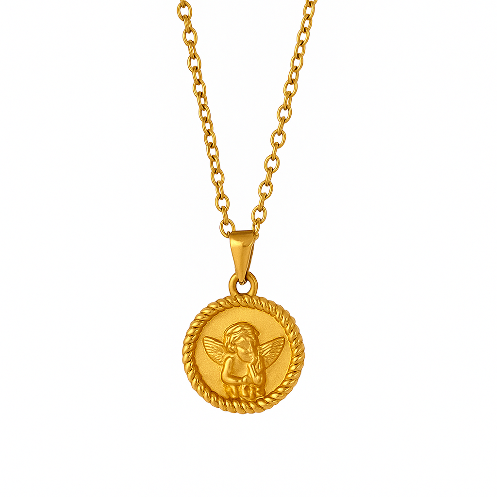 Celeste Angel Necklace in 18K PVD gold by Febae