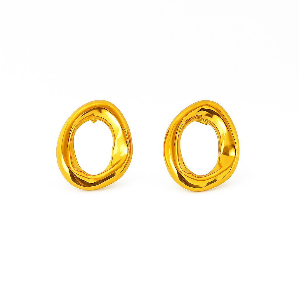 Aurora Loop Earrings in 18K PVD gold by Febae – view 2