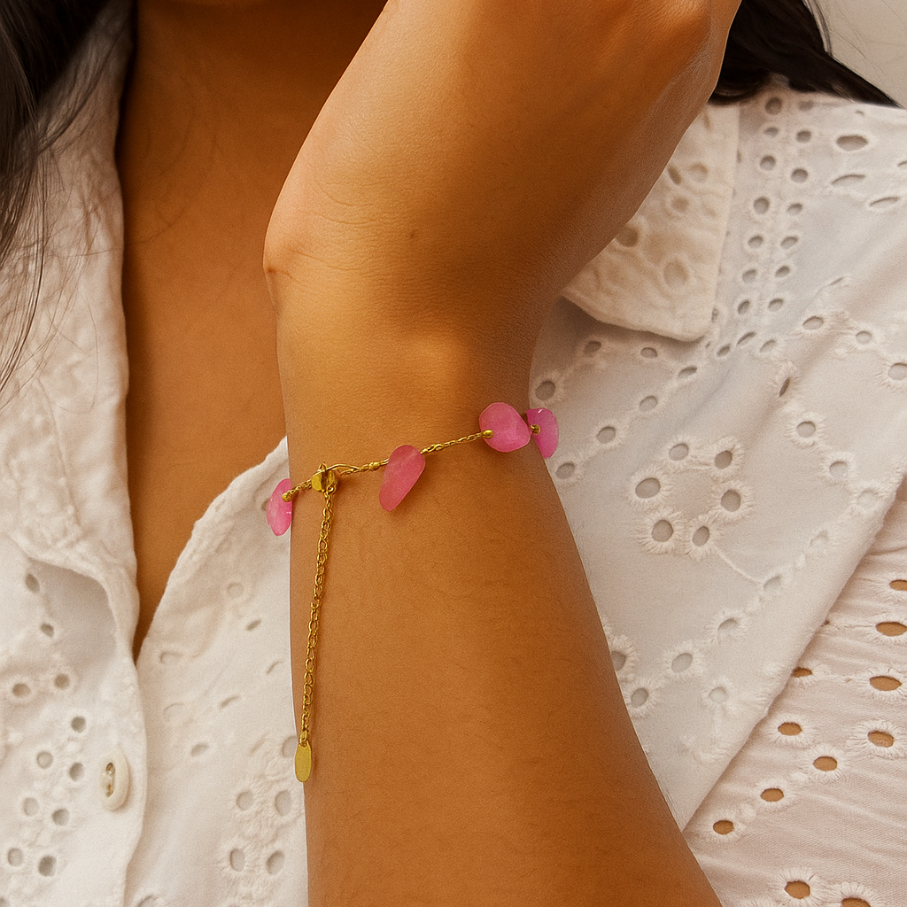 Rosé Bloom Bracelet in rose-gold PVD by Febae – view 2