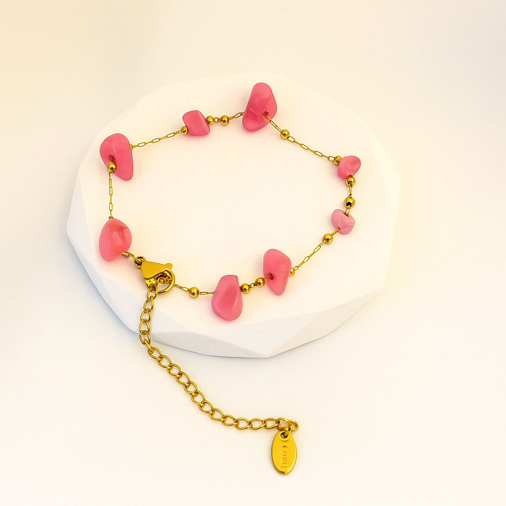 Rosé Bloom Bracelet in rose-gold PVD by Febae – view 3