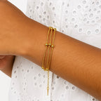 Aurelia Bead Bracelet in 18K PVD gold by Febae – view 2