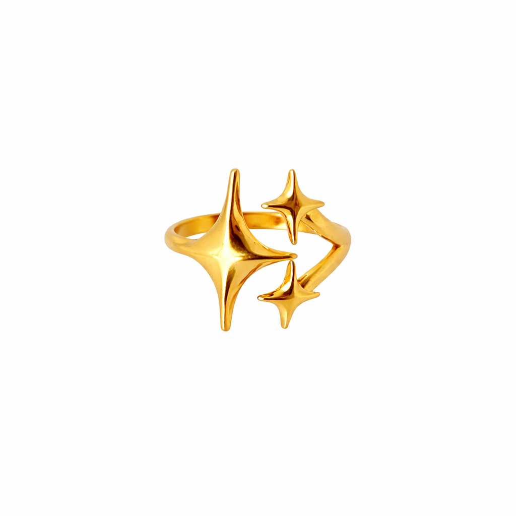 Shooting Star Ring in 18K PVD gold by Febae