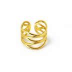 Sierra Wave Ring in 18K PVD gold by Febae