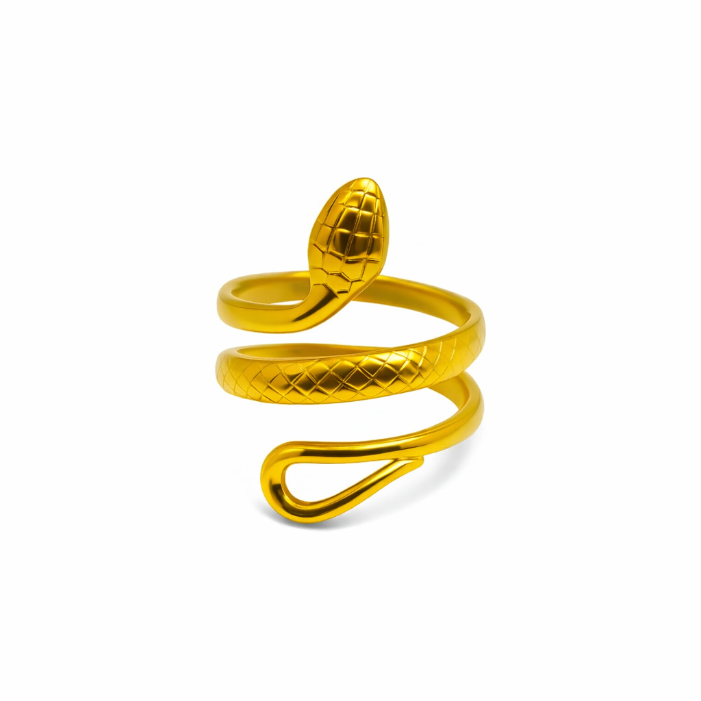 Serpent Grace Ring in 18K PVD gold by Febae