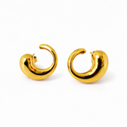 Solace Gold Curve, 18K PVD gold earrings by Febae – view 2