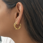 Eterna Knot Earrings in 18K PVD gold by Febae