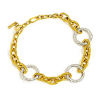 Golden Dual Orbit Link Bracelet in gold and silver PVD by Febae – view 3