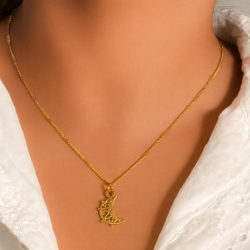 Celestial Crescent Necklace in 18K PVD gold by Febae – view 2