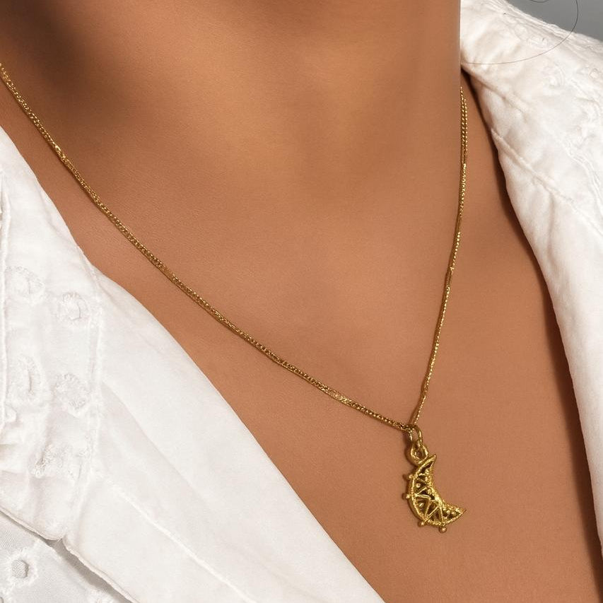 Celestial Crescent Necklace in 18K PVD gold by Febae – view 3