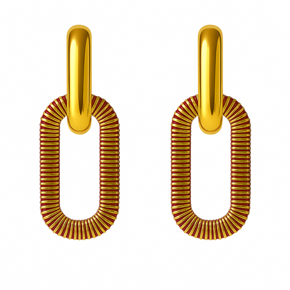 Scarlet Orbit Link Earrings