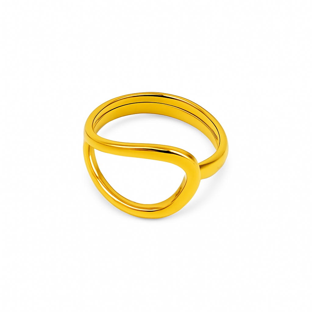 Golden Loop Ring in 18K PVD gold by Febae