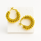 Golden Spiral Orbit Earrings in 18K PVD gold by Febae – view 2