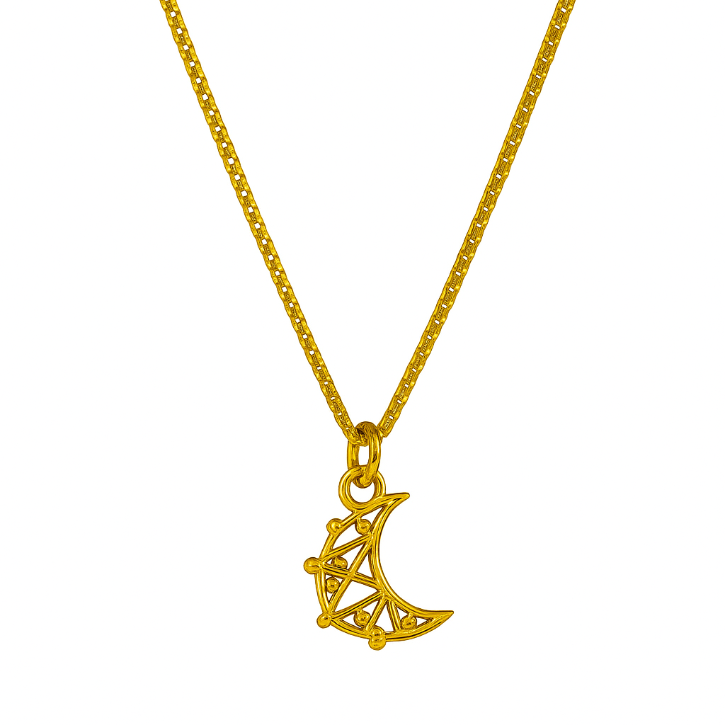 Celestial Crescent Necklace in 18K PVD gold by Febae